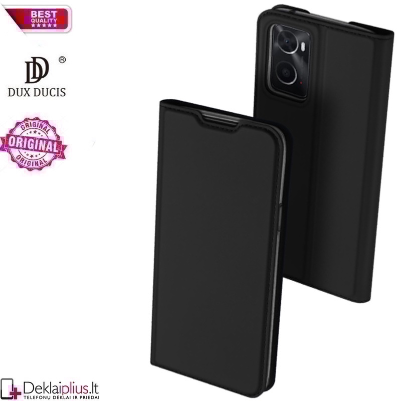 Dux Ducis dirbtinės odos viršelis - juodas (telefonams Realme 9I) Dux Ducis dirbtinės odos viršelis - juodas (telefonams Realme 9I)